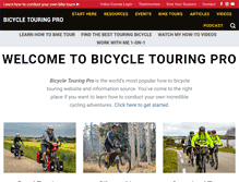Tablet Screenshot of bicycletouringpro.com